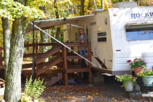 camper on porch