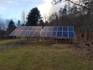 solar panels at campsite