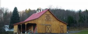 barn with red roof