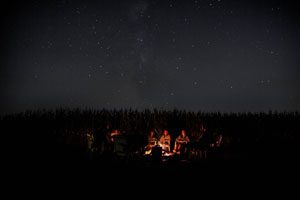 campfire at night