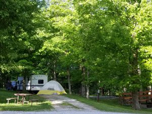 Maple Grove Campground camper and tent