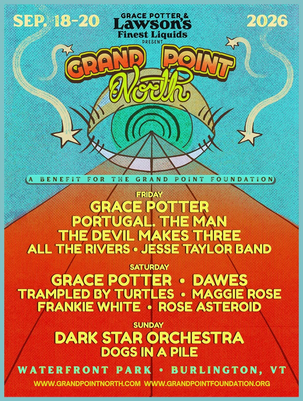 Grand Point North Flyer with Artists and sponsors